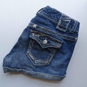 Maurices Jean Shorts Sexy Cut Off Denim Rhinestone